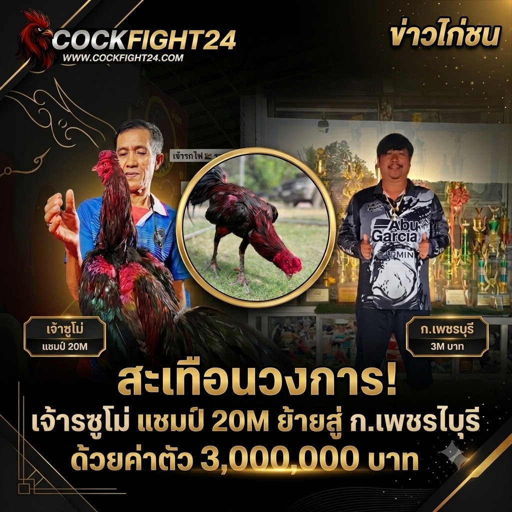 ข่าวการไก่ชน  'เจ้ารถไฟ' ย้ายค่ายไปอยู่กับพี่เก๊ะ วงการไก่ชน